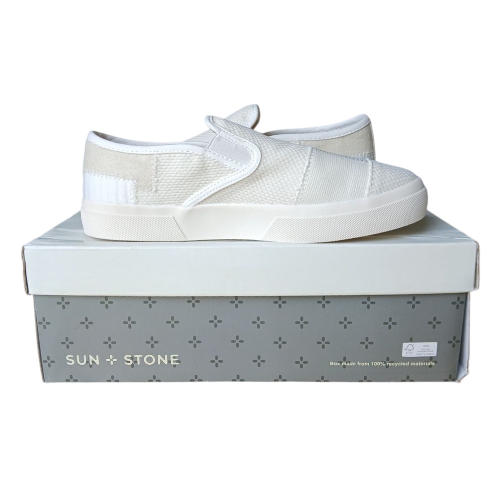 Sun + Stone Cream Slip-On Sneakers